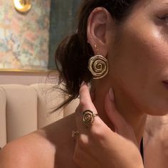 Gold Earrings Big, Trip Moodboard, Big Gold Earrings, Big Earrings Gold, Large Gold Earrings, Big Statement Earrings, The Golden Ratio, Sea Jewelry, Beach Earrings