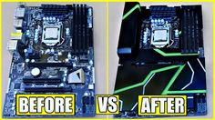 before and after pictures of the same motherboard, it is hard to tell which one