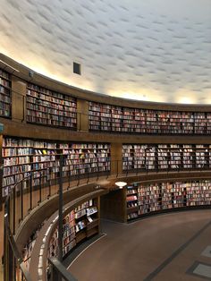 Library, books, beautiful library, book shelf, library vibes, study hard , Hogwarts, hogwarts vibes Stockholm Public Library, Gorgeous Library, Germany Bucket List, Books Study, Visit Stockholm