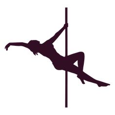 a woman climbing up the side of a pole with her legs spread out, silhouetted against