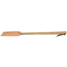 a wooden paddle with holes in the middle and a handle on it's end