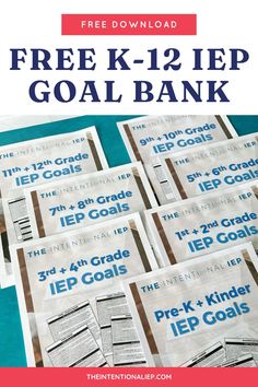 the free k - 12 iep goal bank