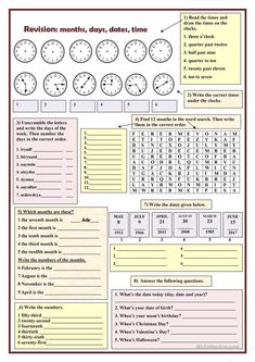 the worksheet for reading and writing numbers to 10, including two different times