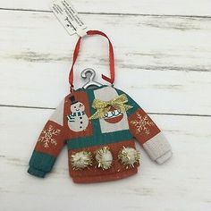 2018 Hallmark Resin Snowman Ugly Christmas Sweater Gift Ornament - Piglet's Closet Gold Glitter Bow, Birthday Coupons, Fun Ornaments, Christmas Sweater Party, Ugly Christmas Sweater Party, Glitter Bow, Hallmark Ornaments, Sweater Gift, Sweater Design