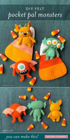 the instructions for how to make felt monsters