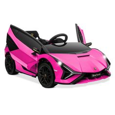 a pink toy car on a white background