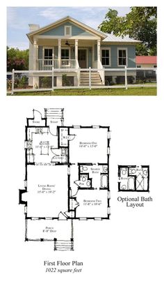 two story house plans with porches on each floor and second story in the middle