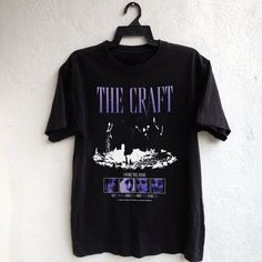 The Craft 1996 T-Shirt, 90s Movie T Shirt, Horror Graphic T, Vintage Designed Graphic Shirt, Unisex Goth Apparel -- Brand new, made to order t-shirt -- Made with 100% cotton, medium-heavy fabric (5.3 oz/yd² (180 g/m -- Ethically & sustainably grown and harvested US cotton. Certified by Oeko-Tex. SIZE FIT: -- Check the SIZE CHART in photos. -- Sizes are for a relaxed, unisex fit. For the oversized look, we recommend you to order 1-2 sizes up. FYI: -- Direct to garment printed -- it's not a sticke Vintage Design Graphic, Baker Clothes, The Craft 1996, Goth Shirt, 90s Movies, Movie T Shirts, Graphic Shirt, The Craft, Fit Check