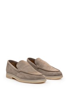 Beige suede loafer. Slip-on. Church's logo embossed on front.Composition: Outside:, 100% Leather Lining:, 100% Leather Sole:, 100% Rubber Business Suede Slip-ons With Round Toe, Business Casual Leather Moccasins With Suede Lining, Suede Slip-ons With Suede Lining, Suede Slip-ons With Almond Toe And Rubber Sole, Suede Leather Shoes With Slip-on Fit And Leather Footbed, Suede Slip-ons With Leather Sole And Plain Toe, Business Suede Moc Toe Moccasins, Casual Suede Loafers With Textured Sole, Business Suede Moccasins With Moc Toe