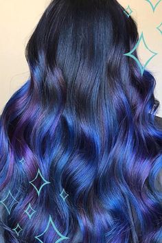 Short Hair, Blue Highlights: A Perfect Match Dark Blue And Purple Hair Ombre, Dark Blue And Dark Purple Hair, Black Blue And Purple Hair, Blue Purple Balayage, Dark Blue Balayage Hair, Blue And Purple Hair Highlights, Blue Bayalage Hair, Blue And Purple Ombre Hair, Dark Blue And Purple Hair