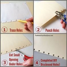 No Discbound Punch? Try This DIY Hack! Free Printable Planner Pages, Planner Hacks, Homemade Planner, Disc Planner, Happy Planner Free Printable, Arc Planner, Scrapbook Punches, Arc Notebook, Happy Planner Printables