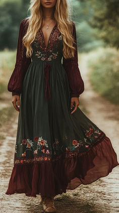 Hippie Elegante, Look Hippie Chic, Casual Boho Style, Look Boho Chic, Vestidos Retro, Looks Country, Mode Boho, Elegant Casual, فستان سهرة