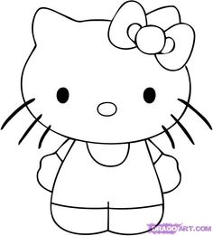 a hello kitty coloring page for kids