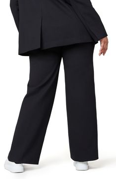 Pull-on ponte-knit pants keep you endlessly comfortable with stretchy fabric and a wide-leg silhouette. 30" regular inseam; 24" leg opening; 11" front rise; 14" back rise (size Medium) Pull-on style 68% rayon, 28% nylon, 4% elastane Machine wash, line dry Imported Wide-leg Workwear Dress Pants, Black 4-way Stretch Pants For Fall, Wide-leg Pants With 4-way Stretch For Workwear, Wide-leg Dress Pants With 4-way Stretch For Work, Full Length 4-way Stretch Wide Leg Work Pants, Full Length 4-way Stretch Wide Leg Pants For Work, Business Casual 4-way Stretch Wide Leg Dress Pants, Minimal Stretch Wide Leg Pants For Fall, Business Casual Wide Leg Dress Pants With 4-way Stretch