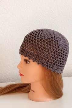 "Women's Crochet Summer boho Girls summer hat Gray summer skull hat Pure cotton lacy hat Festival Summer Cotton beret Ladies lace summer hat READY TO SHIP This summer hat is crochet in beautiful gray colour and it is made of pure organic cotton yarn, so this summer hat will keep you always trendy during festivals or in everyday life. This gray women's/girls hat is a great gift idea for a loved one or a smart purchase as a wardrobe accessory. In variations you can see 3 different sizes of hat with head circumference: 58-60 cm/ 23\"-23,5\" 50 cm / 19,5\" 43-45 cm/ 17\"-17,5\". Pleae choose the size what fits better to you. This hat is mashine washable (40oC) and dry it flat. All items from MaijaAccessories are made and maintained in a 100% smoke-free environment.  Because of different monito Bohemian Lightweight Crochet Hat, Bohemian Crochet Lace Hat With Adjustable Fit, Adjustable Bohemian Crochet Lace Hat, Skull Hat, Festival Summer, Organic Cotton Yarn, Wardrobe Accessories, Crochet Summer, Boho Girl