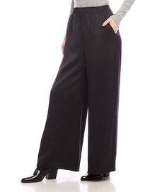 Effortlessly chic and versatile, our wide leg pants are made of luxurious satin material and come in a fashionable full length design.. Available in both black and cognac colors, these pants are the perfect addition to your fall wardrobe. Embrace comfort and style with our must-have pants. Recycled Satin: 55% Polyester 45% Recycled Polyester Made in the USA of Imported Fabric Dry Clean Only Length: Full length Elasticized waistband Front rise: 13 1/8 inches (size M) Inseam: 29 1/4 inches (all si Satin Pants, Karen Kane, Satin Material, Fall Wardrobe, Cognac, Leg Pants, Wide Leg Pants, Casual Pants, Must Haves