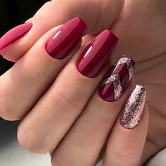 Nagellack Trends, Manicure Nail Designs, 13 November, Fall Gel Nails, Fall Nail Art Designs, Burgundy Nails, Super Nails, Red Nail, Winter Nail Art