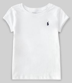 From Polo Ralph Lauren, this t-shirt features:Round necklineSignature embroidered pony at the left chestShort sleevesFitted silhouetteSewn hemCotton/modalMachine wash; tumble dryImported. Shirts For School, Ralph Lauren Clothes, White Ralph Lauren Shirt, Ralph Lauren T Shirt, Ralph Lauren Tshirt, Tshirt Polo, Ralph Lauren Top, Nice Clothes, Neue Outfits