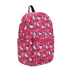 Embrace the charm and practicality of Hello Kitty with the officially licensed Hello Kitty Toss AOP with Hello Kitty Verbiage on Pink Ground Travel Backpack. This backpack is designed to cater to your modern lifestyle, comfortably accommodating laptops up to 15 inches while providing stylish organization. The back panel features a trolley pass-through, allowing you to easily secure it to luggage handles during travel. With a side pocket and a dedicated laptop compartment, smart organization is a Shop Hello Kitty, Pink Ground, Smart Organization, Modern Lifestyle, Travel Backpack, Side Pocket, Same Day Delivery, Hello Kitty, Handles