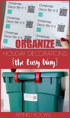 a christmas themed holiday decorations and the easy way to organize