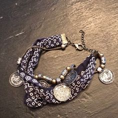 Free People Boho Ankle Bracelet, Bandana Fabric With Gold/Silver Beads And Coins, Fits From 9 To 10.5 Inches. Excellent Conditionnever Worn!!! Art Bracelet, Free People Jewelry, Free People Boho, Bohemian Bracelets, Ankle Bracelet, Ankle Bracelets, Free Jewelry, Silver Beads, Blue And Silver