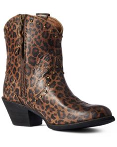 Leopard Print Fashion, Womens Cowgirl Boots, Cowgirl Boots, Full Grain Leather, Fashion Prints, Leopard Print, Shoe Boots, Zipper, Leather