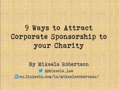 9 ways to attract corporate sponsorship to your charity Charity Marketing, Lunch And Learn, Auction Donations, Dance Marathon