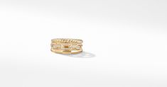 Stax Narrow Ring with Diamonds in 18K Gold, 9.5mm Product Image Designer Rings, Rings For Women, David Yurman, Jewelry Pouch, Pave Diamonds, Timeless Beauty, Ring Designs, Women Rings, Designing Women