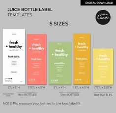 the juice bottle label templates are available for all types of drinks and beverages, including fresh