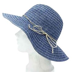 Dark denim ribbon lampshade style hat. Double twisted straw tie with bow. Ribbon inner band with drawstring. Shapeable brim, 3.5" wide. UPF 50+ rated. Packable, crushable. One size. 100% polyester. Bow Ribbon, Dark Denim, Sun Hat, Black Media, Get Dressed, Upf 50, Hat Fashion, Sun Hats, Floppy Hat