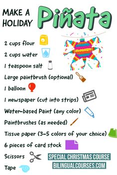 a poster with instructions for how to make a pinata