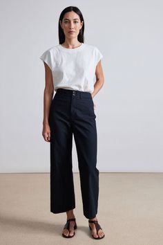 Black Apiece Apart, Menswear Inspired, The Label, Wide Leg Pants, Tights, Women Wear, Sleek, High Waisted, Zipper