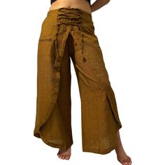 "Material: 100% Cotton Handmade in Nepal Waist: Approx. 18\" to 36\" Hip: Approx. 22\" to 44\" Length: Approx.35\" Inseam: Approx. 26\" FREE SIZE fits from Small to large. PLUS SIZE fits from XL to XXL. Adjustable waist This Cotton Solid Double-layer Palazzo Pants has elastic back waistband and has been made in Nepal using high-quality organic cotton and is breathable, perfect for outing, meditation, yoga. Hand wash or gentle cycle in cold water and hang to dry. WE GLADLY ACCEPT FREE RETURNS" Fantasy Pants, Fantasy Sketchbook, Cotton Harem Pants, Thai Clothes, Wide Leg Palazzo Pants, Pants Cotton, Plus Size Fits, Yoga Pant, Bohemian Hippie