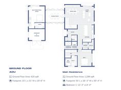 the ground plan for an apartment building with two floors and three bedroom apartments on each floor