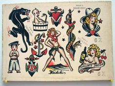 an old school tattoo sign on display