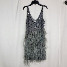 Brand New But There Does Look Like There Are A Couple Beads Missing On The Right Shoulder Womens Size Small. It Is Alittle Stretchy The Msrp On This Is $1,173 Ostrich Feather, Ostrich Feathers, Metallic Dress, Fancy Dresses, Boho Chic, Night Out, Colorful Dresses, Womens Sizes, Queen