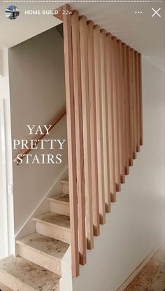 the stairs are made out of wood