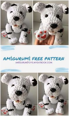 the instructions for how to crochet an amigurt dog pattern are shown