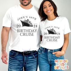 Celebrate your birthday cruise in style with this matching set of birthday cruise t-shirts! Perfect for a group of friends or family, these t-shirts feature a fun and vibrant design and are customizable with all your cruise details. Made from high-quality materials, these t-shirts are comfortable, breathable, and perfect for a day out on the open sea. Whether you're celebrating a milestone birthday or just looking to have some fun, these t-shirts are the perfect addition to any birthday cruise c Squad Shirt, Family Birthdays, Toddler Sizes, Personalized Birthday, Ribbed Knit, Kids Tshirts, Short Sleeve Tee, Favorite Outfit