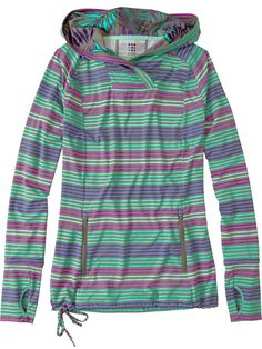 Women's Sun Shirt Sunbuster Sunset Stripe | Title Nine Upf 50+ Activewear For Sports In Spring, Upf 50+ Activewear For Spring Sports, Sporty Spring Activewear With Uv Protection, Green Activewear For Spring Outdoor Activities, Casual Spring Activewear With Upf 50+, Title Nine, Sun Shirt, Upf 50, Long Sleeve Hoodie