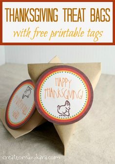 thanksgiving treat bags with free printable tags