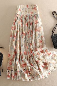 Lasaky - Elegant Metallic Jacquard Maxi Skirt with Luxurious Embroidery and High-Waist Pleats Long Sleeve Outfits, Short Summer Dresses, Pleated Maxi Skirt, Spring Fabric, Half Sleeve Dresses, Summer Dress Outfits, Pleated Maxi, Knitted Coat, Dresses By Length