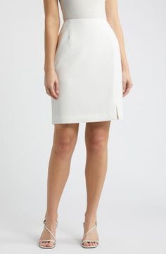 Update your office wardrobe with this crisp pencil skirt that has a touch of stretch for added comfort. 21" length Hidden zip closure Lined 96% polyester, 4% elastane Dry clean Imported Office Wardrobe, Hairstyling Products, Valentino Designer, Rollerball Perfume, Fragrance Design, Designer Clothes For Men, Styling Tools, Women's Summer Fashion, Sale Design