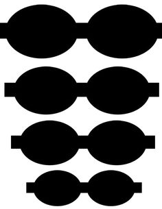 the silhouettes of glasses are shown in black and white, as well as an oval shape