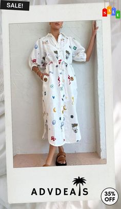 Statement Print Puff Sleeve Side Pocket Tie Midi Dress Elevate Your Style, Side Pocket, In Style, Puff Sleeve, Midi Dress