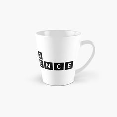 a tall mug with the word science on it