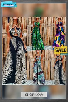 New Summer Women's Clothes Digital Printing Beach Women's Jumpsuit Sleeveless Jumpsuits And Rompers For Summer Outings, Summer Beachwear Jumpsuits And Rompers, Casual Halter Neck Jumpsuit For Beach Season, Casual Halter Neck Jumpsuits And Rompers For Beach, Casual Halter Neck Jumpsuit For The Beach, Beachy Summer Jumpsuits And Rompers For Vacation, Beachy Jumpsuits And Rompers For Summer Vacation, Beachy Jumpsuits And Rompers For Summer, Summer Sleeveless Jumpsuits And Rompers For Vacation