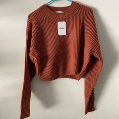 Brand New From Nordstrom Rack Mint Green Sweater, Burnt Orange Sweater, Cable Knit Sweater Womens, Cream Colored Sweater, Black Long Sleeve Sweater, Cropped Knit Sweater, Orange Sweaters, Fall Clothes, Open Knit Sweater