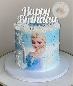 Teal Vintage Cake, Elsa Cakes Birthday, Elsa Birthday Cake Frozen, Elsa Cake Ideas, Frozen Cake Design, Elsa Cake Design, Elsa Theme Cake, Frozen Cake Designs