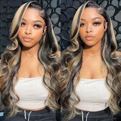 PRICES MAY VARY. Material: 13x4 highlight body wave lace front wigs human hair, FB/27 blonde wigs, 100% Brazilian Human Hair wigs, Collect from Young Girls, Can be dyed and re-straightened and curled. No Shedding and Tangle Free FB/27 Colored blonde wig: Highlight Balayage blonde wig glue, The perfect blend of gold and black to suit all skin tones and clothing styles and occasions, the highlight position will maintain the perfect line no matter how you separate, and the highlight position can be Highlight Lace Front Wig, Human Hair Wigs Blonde, Virgin Hair Wigs, Honey Blonde Hair, Remy Human Hair Wigs, Wave Wig, Wig Human Hair, Colored Wigs, Body Wave Wig